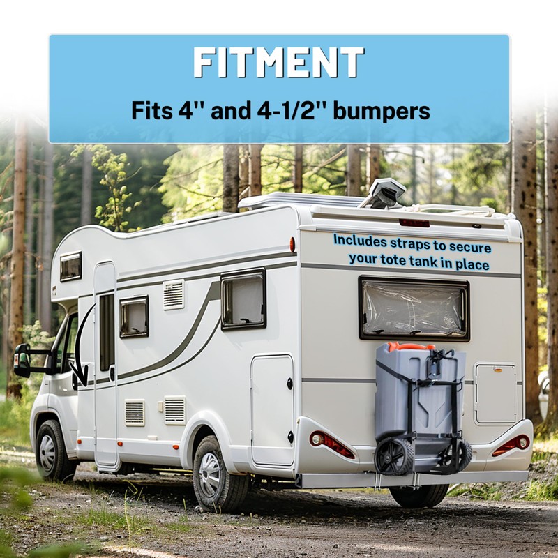 JMTAAT New RV Bumper Mount Tote Tank Carrier Secure Tank