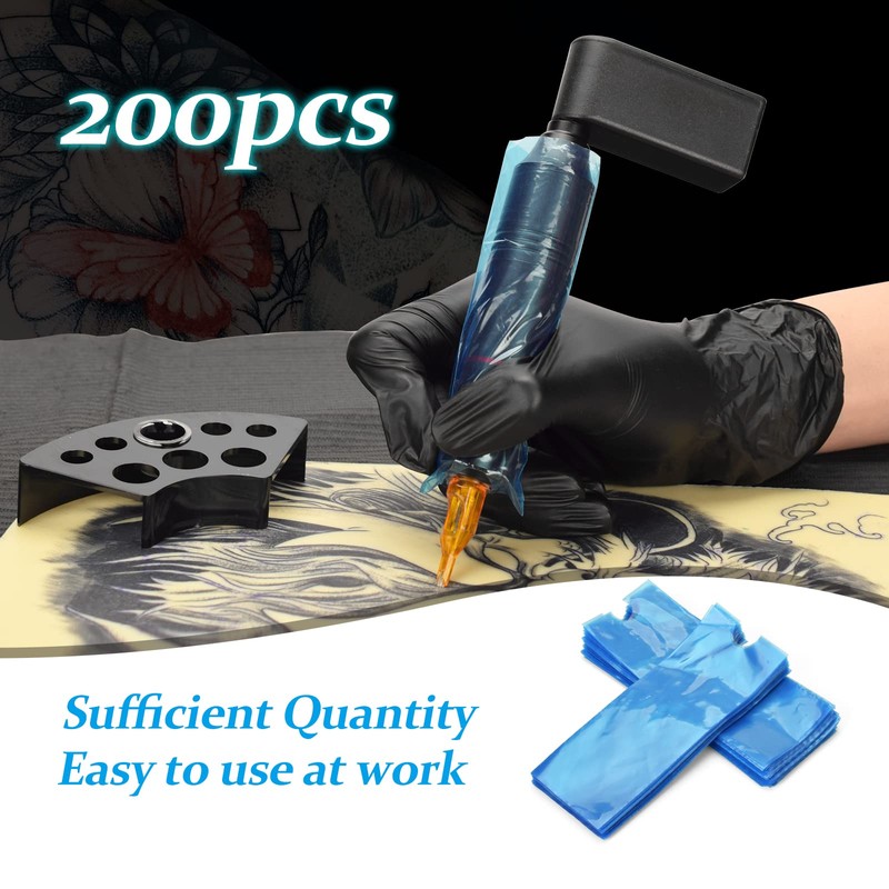 ATOMUS Pack of 200 Disposable Tattoo Pen Sleeves Cover Bags