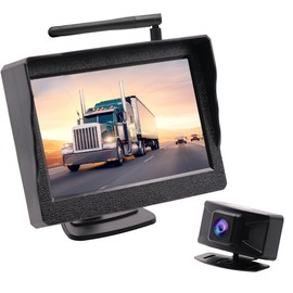 OBEST 5 Inch Rear Camera Monitor Set, Wireless, Enhanced Digital Signal, Noise Protection, Up/Down & Right Image Reversable, DIY Guidelines, Wireless Backup Camera, Night Vision Function, Super Long