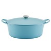 Rachael Ray NITRO Cast Iron Dutch Oven, 6.5 Quart, Agave