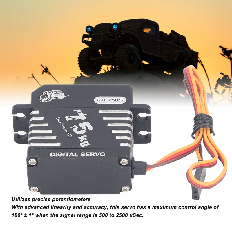 75KG Digital Steering Servo 180 Degree Control Angle Waterproof Full