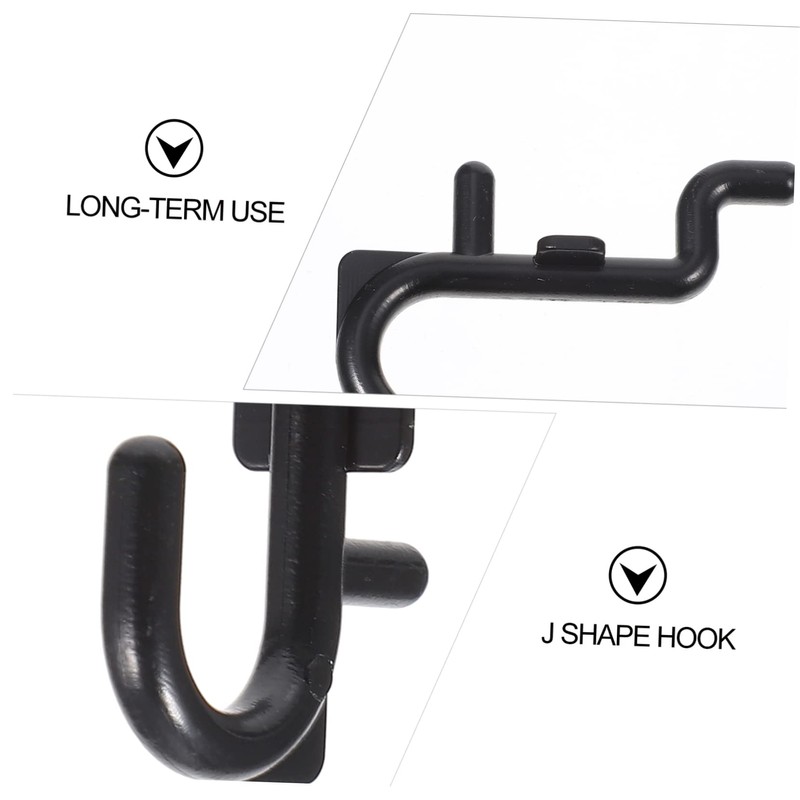 BIUDECO 100PCS J Shape Pegboard Hooks Plastic Display Shelf Hanger