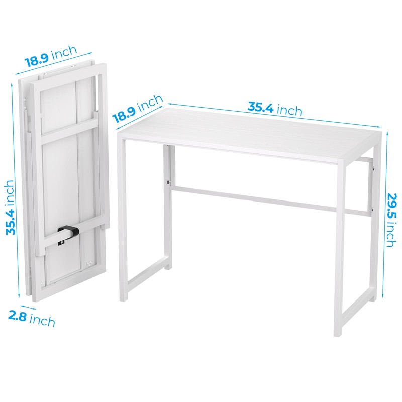 GreenForest Folding Desk for Small Spaces,35.4 in No-Assembly Small Computer