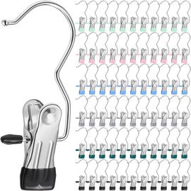 Yinder 150 Pcs Boot Hangers Clips Laundry Hooks Hanging Stainless Steel Clothes Pins Portable Clip Hangers for Closet Travel Socks Pants Handbags Hats Towels (Multicolor)