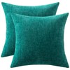 JOTOM Set of 2 Chenille Cushion Covers, Decorative Soft Plain