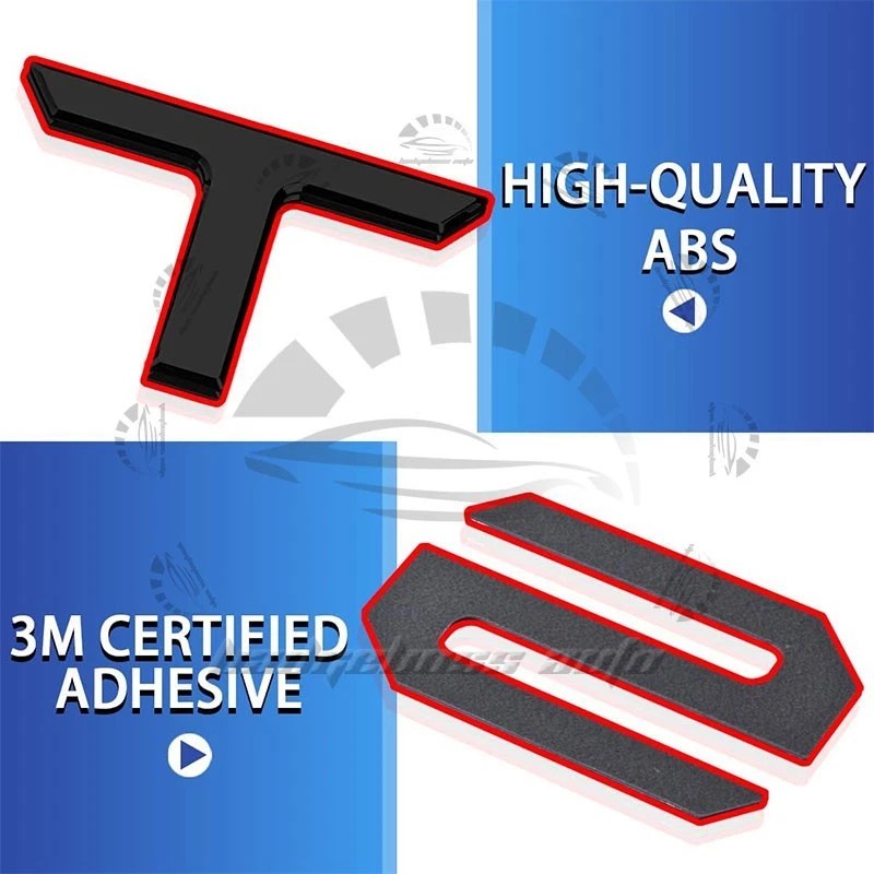 Unbranded 3D BLACK RED RAISED DOMED TAILGATE LETTERS REAR EMBLEM