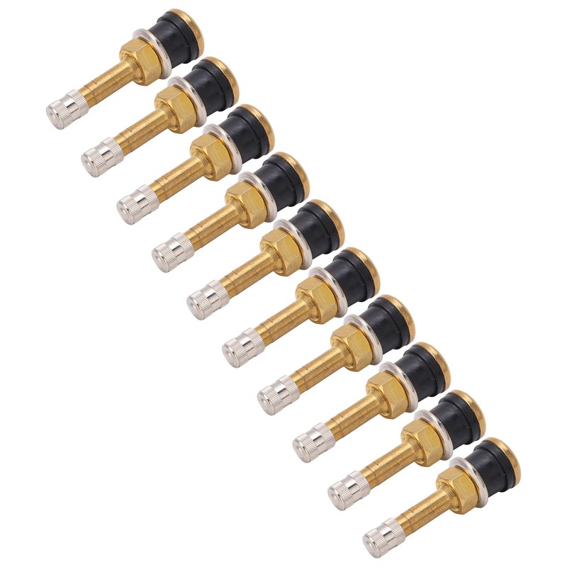 10 Pcs Valve Stems TR500 Straight Brass Heavy Duty Clamp