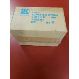 FLIPIFY 3x3 Clear 2 Mil Small Plastic Bags  Baggies Jewelry seal Top Lock 1000 count box