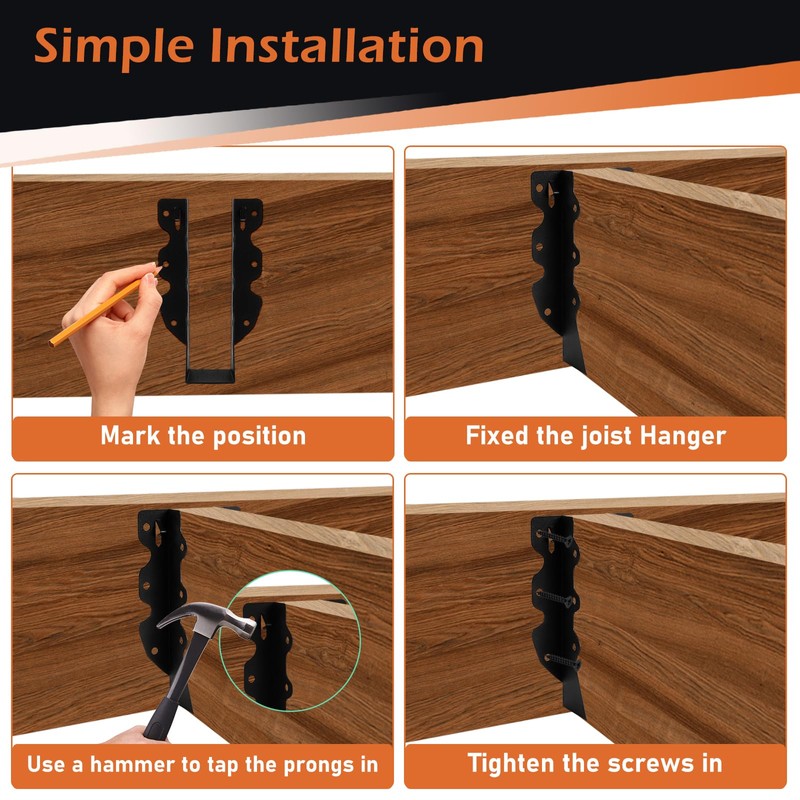 2x8 Joist Hangers, 8 Pcs Hurricane Ties for Rafters Tie