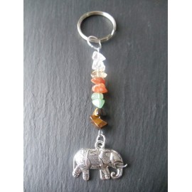Abundance Elephant Keyring Handbag Charm Gemstones Good Luck Feng Shui Money Success Gift