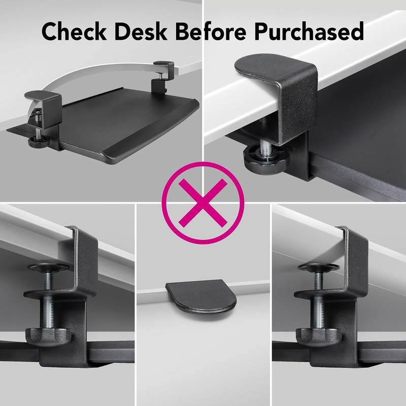 EHO Clamp-On Retractable Adjustable Keyboard Tray, Under Desk Ergonomic Keyboard