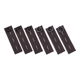 Johnson & Smith Elastic Pants Waist Extenders (6 Pack), Adjustable Waistband Expanders for Men and Women, Jeans Pants Button Extender Set (Black)