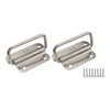 WELWIK 2PCS 3Inch Silver Recessed Case Handle Stainless Steel Collapsible