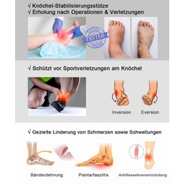 Kuzimua Pack of 2 Adjustable Ankle Brace & Ankle Brace Bandage Ankle & Foot Bandage for Plantar Fasciitis, Achilles Tendon, Sports Orthopaedic Universal Left/Right (2 x Black, L)