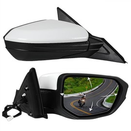 PIT66 Right Passenger Side Door Mirror Compatible with Honda Civic 2016-2021 Power Mirror, Non-Heated, 3-Pin Manual Folding White HO1321283