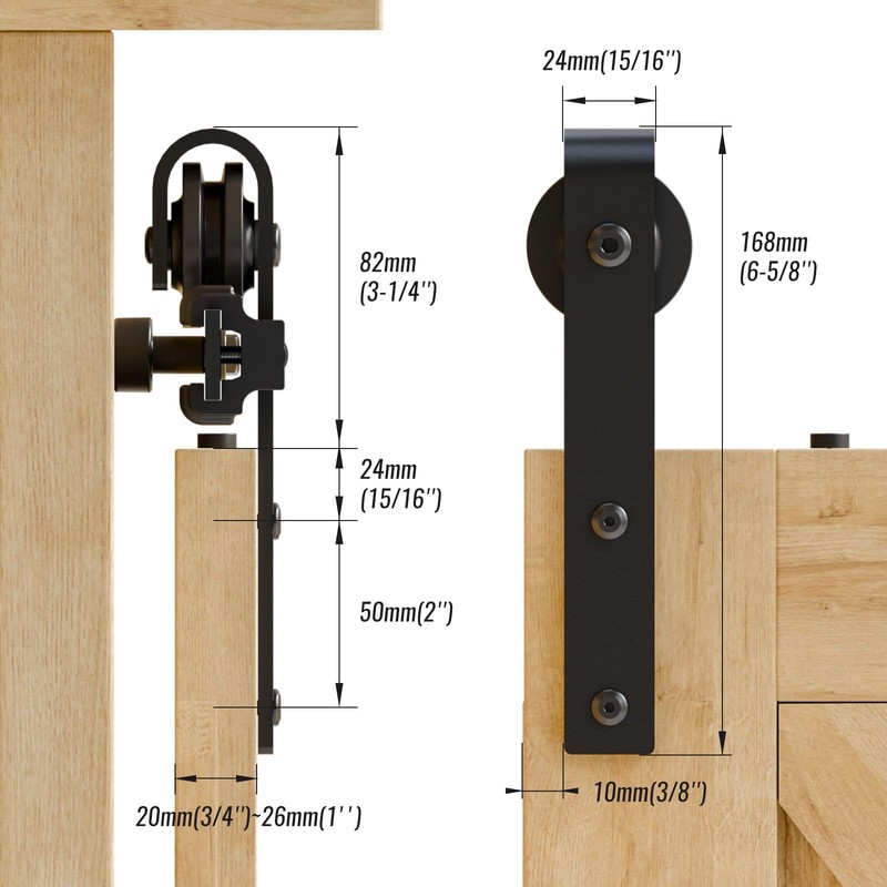 BONIKLUBA 4FT Super Mini Cabinet Small Sliding Double Barn Door