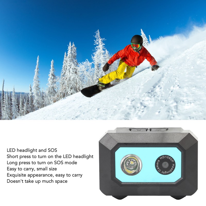 1080P Head Mounted Video Camera DVR LED Headlamp HD Head