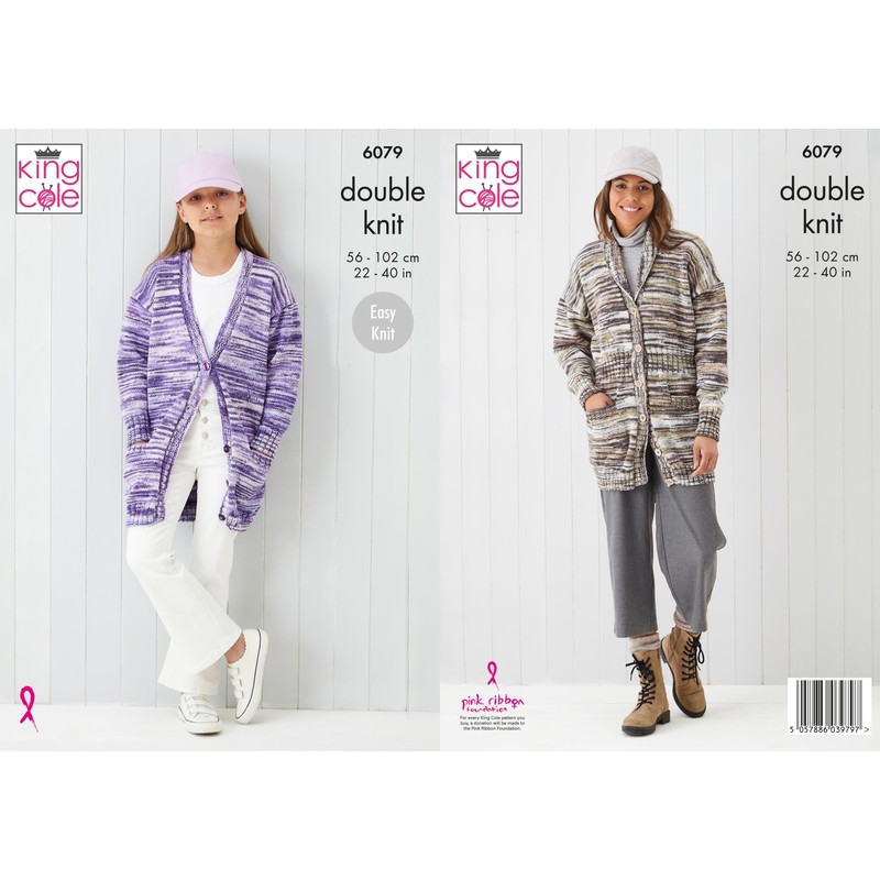 King Cole Ladies & Girls Double Knitting Pattern Cardigans (6079)