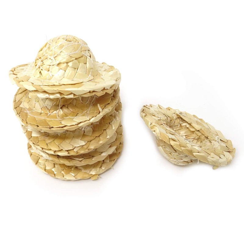 Honbay 6PCS Mini Hand Knitting Doll Straw Hat for DIY