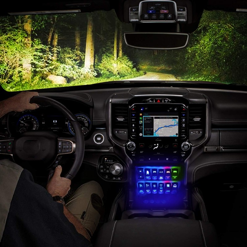 Nilight 90002B Interior Light Rocker Switch LED Light Bar 5Pin
