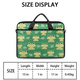 Frog Laptop Shoulder Messenger Bag Case Sleeve for 14 Inch 15 Inch Laptop Case Green Grunge Frog Laptop Briefcase 15.6 Inch Computer Bag