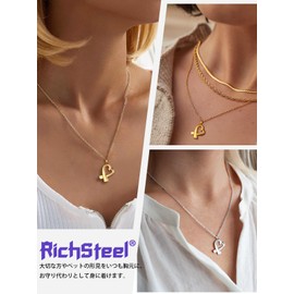 Richsteel Cremation Pendant Necklace, Memorial Ashes/Hair Holder, Waterproof, Stainless Steel, Women's, 19.7 inches (50 cm), Stainless Steel, No Gemstone