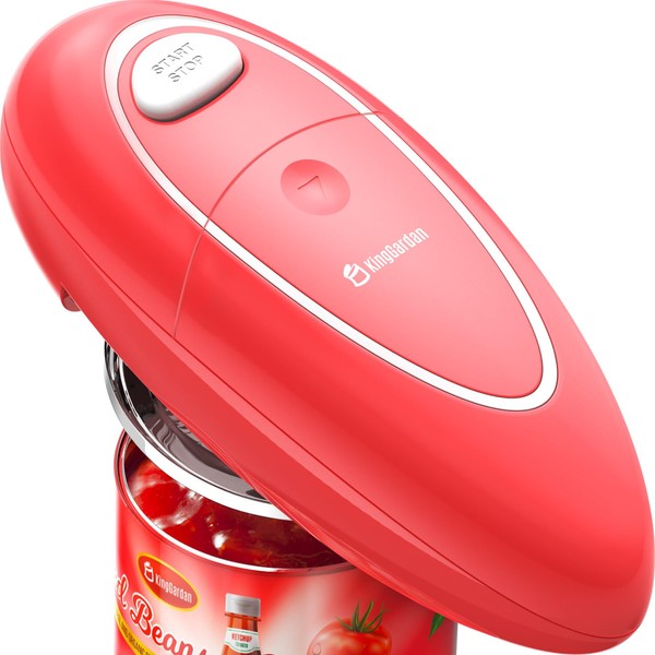 KingGardan Electric Can Opener, Automatic One-Touch Battery-Operated Smooth-Edge Side-Cut Handheld