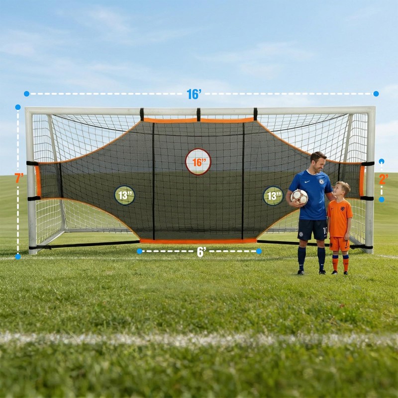 Sensch Soccer Goal Target Net, 16x6ft - Turn Training into