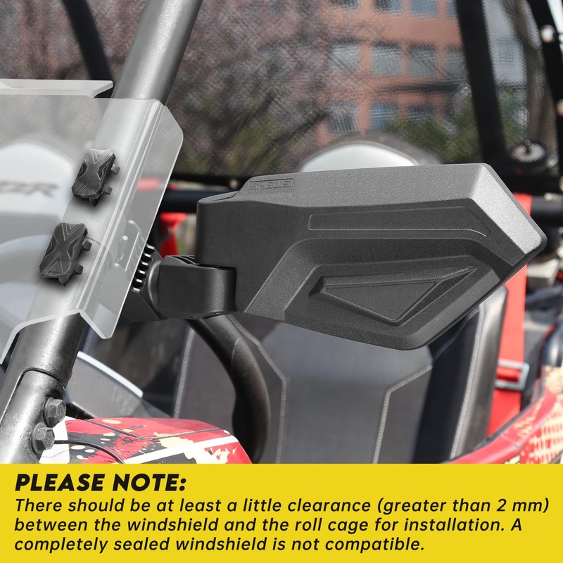 SHEJISI UTV Mirrors,The Spring Back Feature Allows Easy Reset After