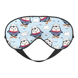 Sleep Eye Mask Little Sailor Penguin Sleep Mask for Women Men Comfortable Eye Mask with Adjustable Strap Soft Eye Cover Blindfold for Travel Yoga Nap Shift Work