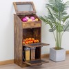 TDLEAYYD Potato Storage Bin Wooden Bread Box, Mid Century Modern