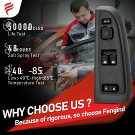 Fengind 15883318 Master Power Window Switch&Bezel for 2003-2007 Chevy Silverado 1500 2500 3500, 2003-2007 GMC Sierra 1500 2500 3500 Replace 920-023 Front Driver Side Door Lock 10-Year Warranty