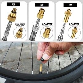 Bicycle Valve Adapter Set, 32 Pieces French Valve Adapter, AV/DV/SV Bicycle Valve Adapter Compressor, Valve Adapter Bicycle, Air Pump Adapter, Bicycle Pump Adapter Suitable for Air Pumps