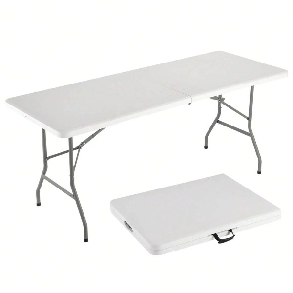 fashnix 4FT Plastic Folding Table HDPE Portable Picnic Table Outdoor