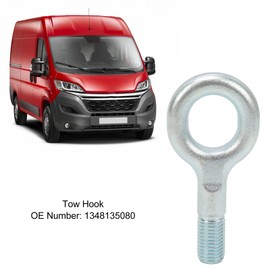 Towing Eye Hook Bracket, Trailer Tow Hook Forged Steel Heavy Duty Tow Bar Vehicle Towing Eye Hook Replacement Towing Eye Hook Trailer Coupling for Citroen Relay 2006 to Up