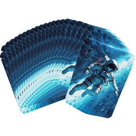 100 pack Mylar bags，Topeedy 9 * 12cm Blue Astronaut Stand-up Ziplock Bags for Food Jewellery Candy Storage,Resealable Aluminium Foil Waterproof Packaging Bags Children's Lock Sealing Bag