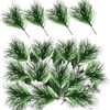 alfyng 40 Packs Artificial Snow Pine Needles Branches, Fake Small