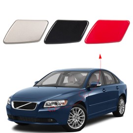 CZShiYue Front Bumper Headlight Washer Nozzle Cover Cap Fit for Volvo S40 V50 2005 2006 2007 39991798 39991799 (Black, Right Passenger Side)