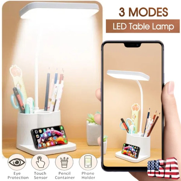 Unbranded USB Rechargeable LED Desk Light Dimmable Touch Sensor Table