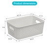 6 Pack Plastic Storage Baskets with Handles,Stackable Organizer Bins for