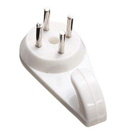 Bulk Hardware Large 40mm (1.1/2 inch) White Nylon Non-Trace Hardwall Drywall Picture Hanger Hook - Pack of 25