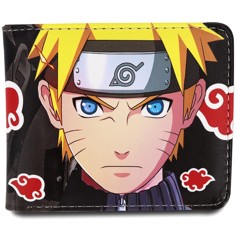 Roffatide Anime Wallets for Naruto Akatsuki Red Cloud Uzumaki Naruto