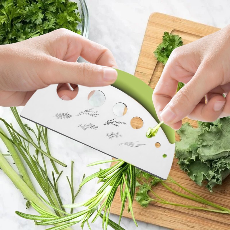 Leogony 7 Holes Herb Stripper Tool, Stainless Steel Herb Cutter