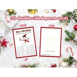 Roll A Snowman Game, Christmas Party Games, Winter Supplies, Xmas Gifts, Holiday Classroom Game, Winter Holiday Xmas Activities, Family Party Activity for Large Groups - 25 Players, 02