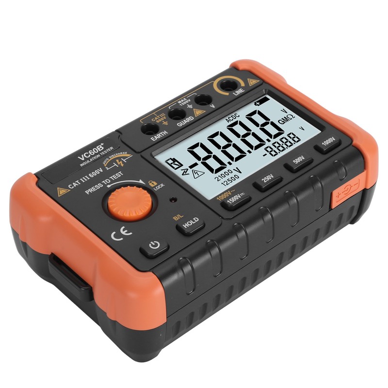 Insulation Resistance Tester Megohmmeter Digital 1000V 4999MΩ with LCD Display
