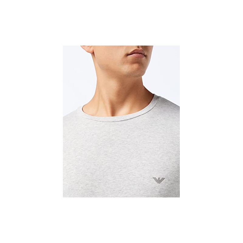 Emporio Armani Men's Basic Stretch Cotton Long-Sleeved T-Shirt, grey melange