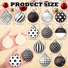 Unbranded 12x Christmas Balls Ornaments Funny Wooden Decorative Ball Polka Dot Decoration