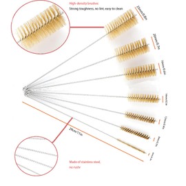 Generic 7pcs Brass Wire Tube Brush Set,Bottle Brushes for Cleaning f, 11-Inch Long Brass Brushes,Deep Cleaning of Matel,Pipes, Bottles, Keyboards, Glass and More, Gold
