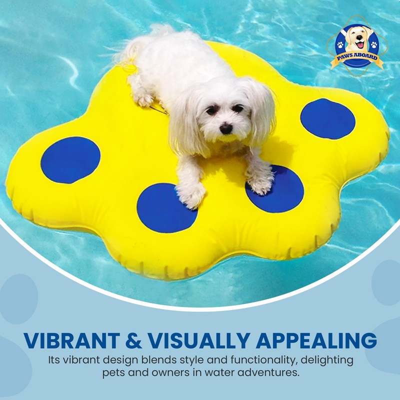 Paws Aboard Doggy Lazy Raft, Puncture Resistant Vinyl Dog Float,