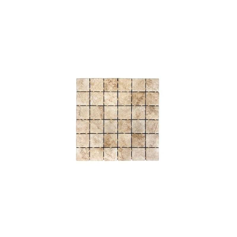 2x2 Stone Look Ceramic Tile Chateau Cape Coast Mosaic Wall